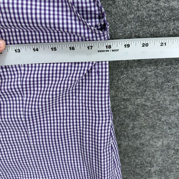 Unbranded Shirt Women M Medium Blue Plaid Button Up Collared Sleeveless Casual - Picture 3 of 5